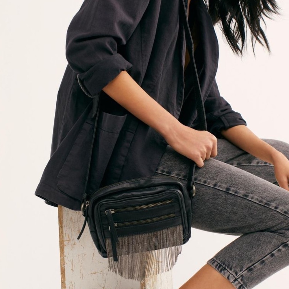 Free People Black Crossbody Bag